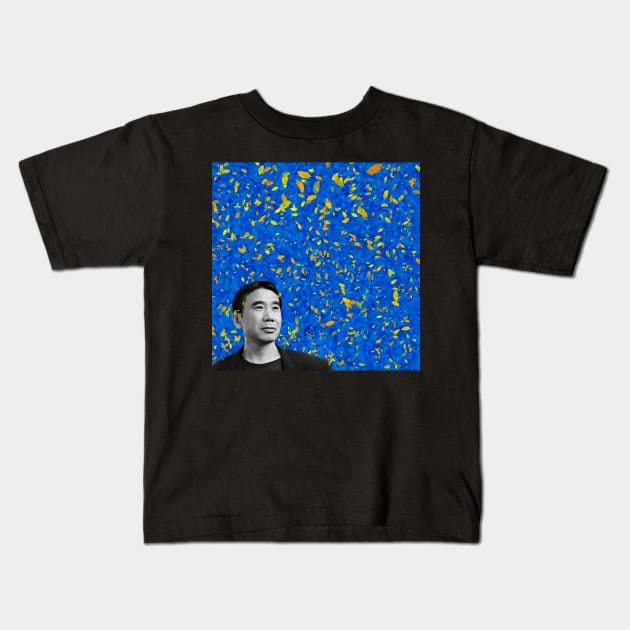 Haruki Murakami Kids T-Shirt by zmudart